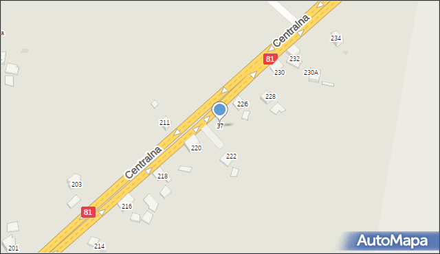 Orzesze, Centralna, 37, mapa Orzesze