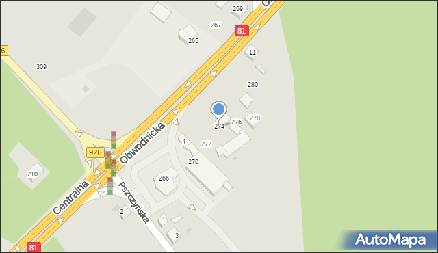 Orzesze, Centralna, 3, mapa Orzesze