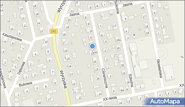Osiek nad Notecią, Ceramiczna, 13, mapa Osiek nad Notecią