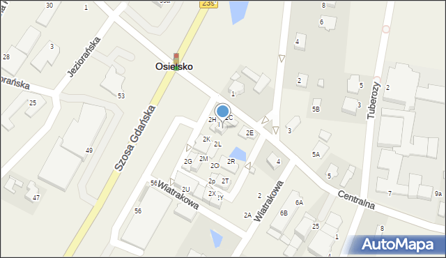 Osielsko, Centralna, 2J, mapa Osielsko