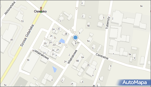 Osielsko, Centralna, 4, mapa Osielsko