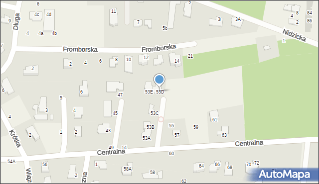 Osielsko, Centralna, 53D, mapa Osielsko