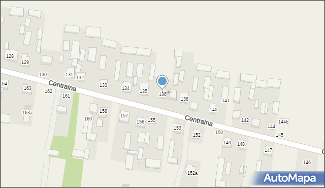 Osiny, Centralna, 136, mapa Osiny
