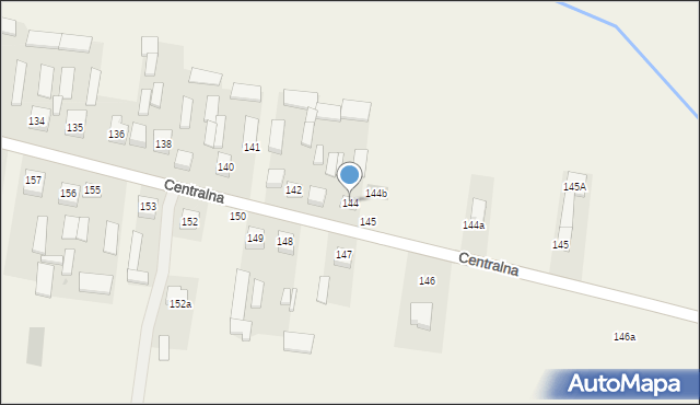 Osiny, Centralna, 144, mapa Osiny