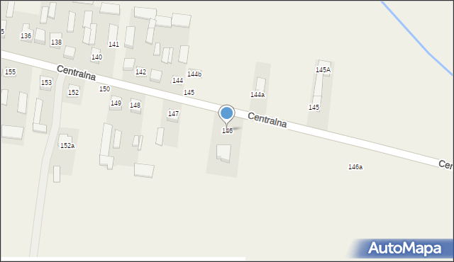 Osiny, Centralna, 146, mapa Osiny