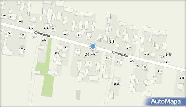 Osiny, Centralna, 155, mapa Osiny