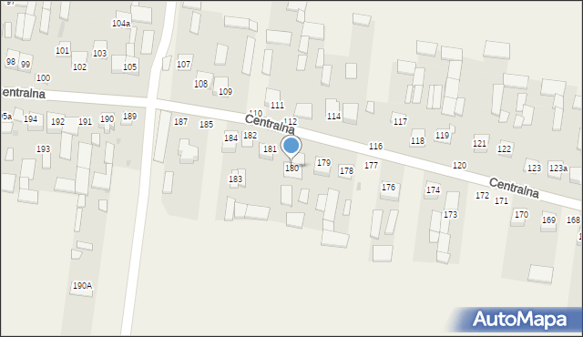 Osiny, Centralna, 180, mapa Osiny