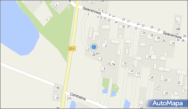 Osiny, Centralna, 2a, mapa Osiny