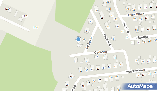 Ostrowiec Świętokrzyski, Cedrowa, 6, mapa Ostrowiec Świętokrzyski