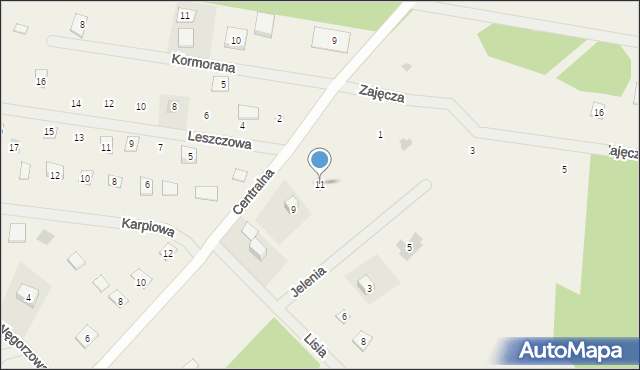 Piece, Centralna, 11, mapa Piece