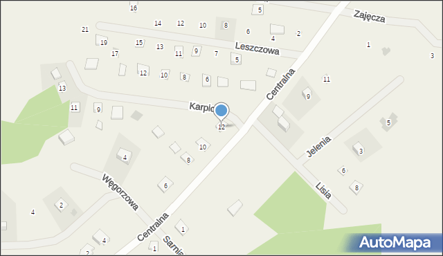 Piece, Centralna, 12, mapa Piece