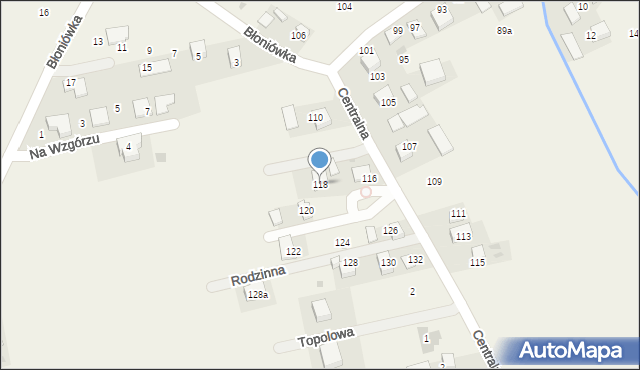 Pielgrzymowice, Centralna, 118, mapa Pielgrzymowice