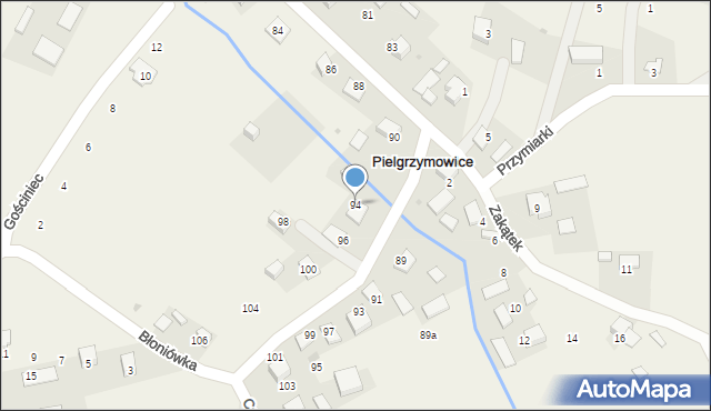 Pielgrzymowice, Centralna, 94, mapa Pielgrzymowice