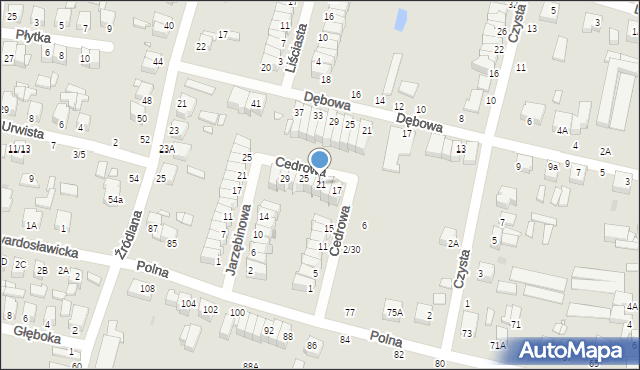 Piotrków Trybunalski, Cedrowa, 21, mapa Piotrków Trybunalski