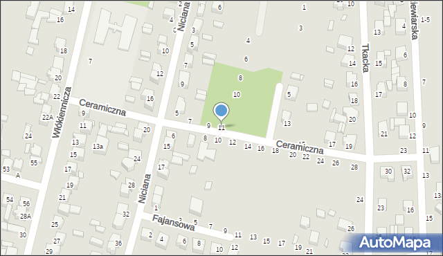 Piotrków Trybunalski, Ceramiczna, 11, mapa Piotrków Trybunalski