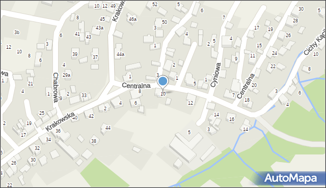 Porąbka, Centralna, 10, mapa Porąbka