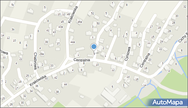 Porąbka, Centralna, 3, mapa Porąbka