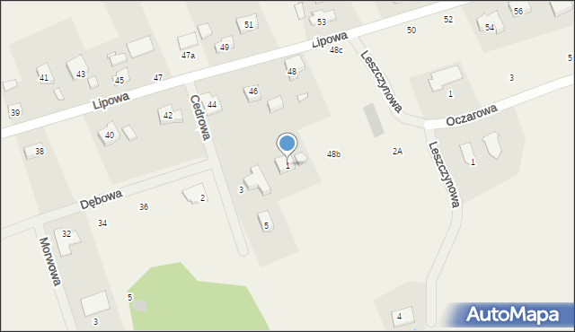 Potasze, Cedrowa, 1, mapa Potasze