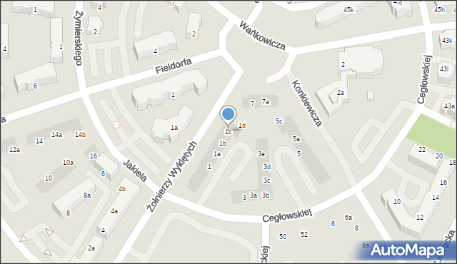 Poznań, Cegłowskiej Moniki, 1c, mapa Poznania