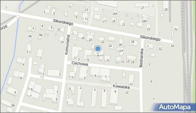 Pruszcz Gdański, Cechowa, 7, mapa Pruszcz Gdański