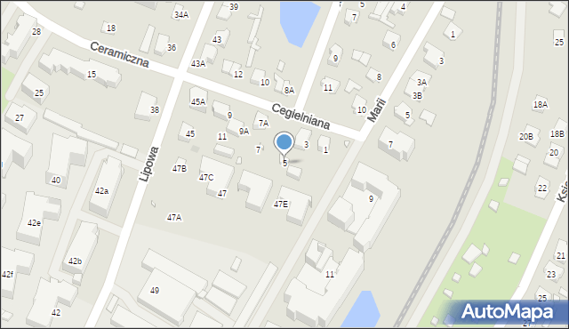 Pruszków, Cegielniana, 5, mapa Pruszków