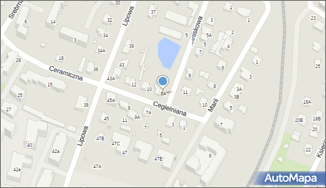Pruszków, Cegielniana, 8A, mapa Pruszków