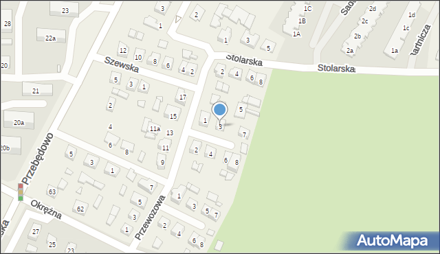 Przebędowo, Cechowa, 3, mapa Przebędowo