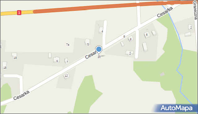Przybędza, Cesarka, 10, mapa Przybędza
