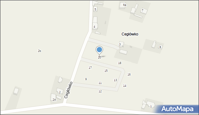 Przybyszów, Cegłówko, 20, mapa Przybyszów