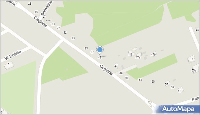 Puławy, Ceglana, 41, mapa Puław