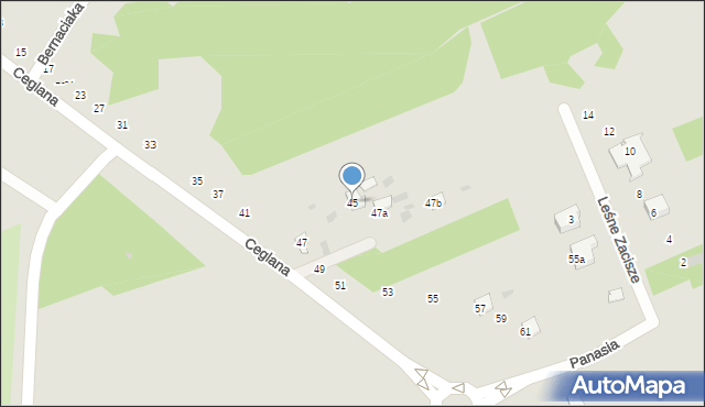 Puławy, Ceglana, 45, mapa Puław