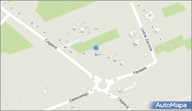 Puławy, Ceglana, 55, mapa Puław