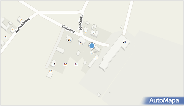 Pysząca, Ceglana, 12, mapa Pysząca