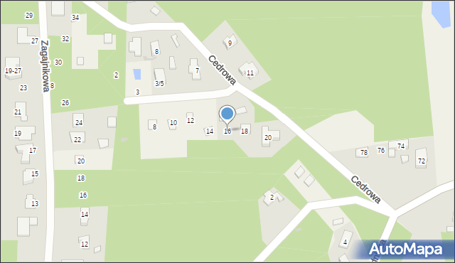 Rąbień AB, Cedrowa, 16, mapa Rąbień AB