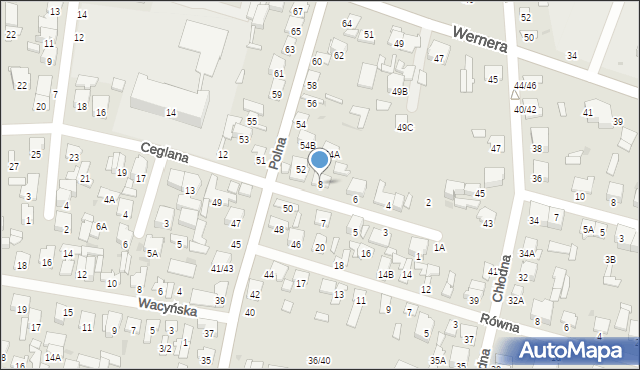 Radom, Ceglana, 8, mapa Radomia