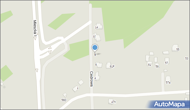 Radom, Cedrowa, 8, mapa Radomia