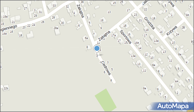 Radomsko, Cedrowa, 2, mapa Radomsko
