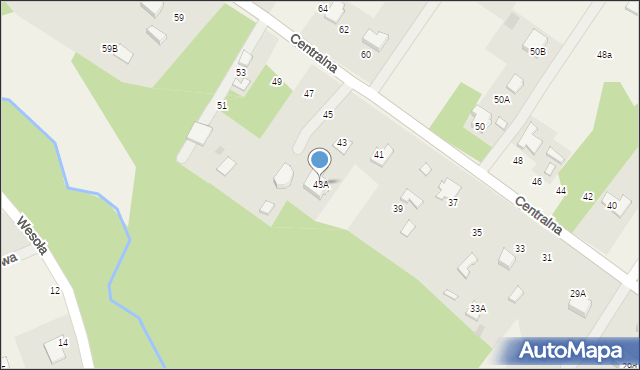 Radonie, Centralna, 43A, mapa Radonie