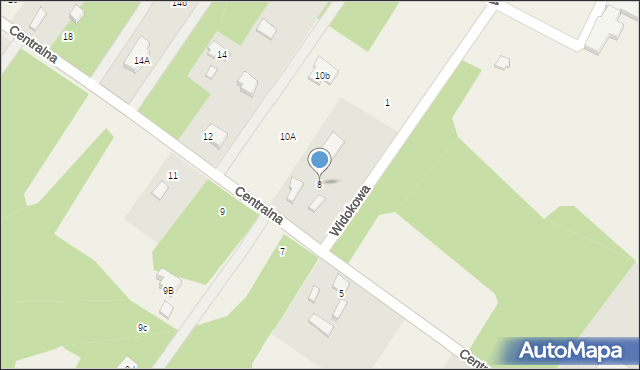 Radonie, Centralna, 8, mapa Radonie