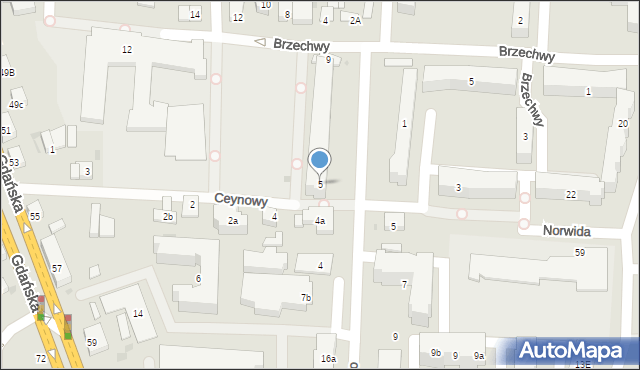 Reda, Ceynowy Floriana, dr., 5, mapa Reda