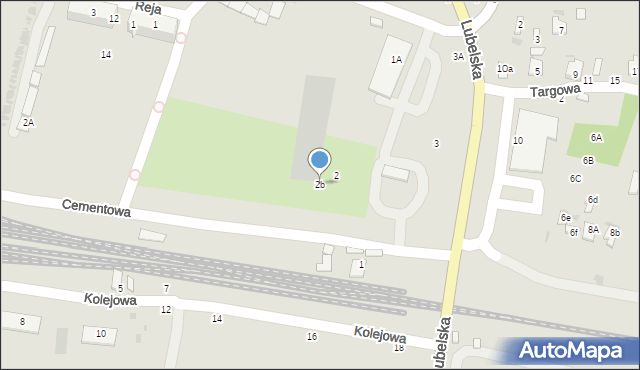 Rejowiec Fabryczny, Cementowa, 2b, mapa Rejowiec Fabryczny