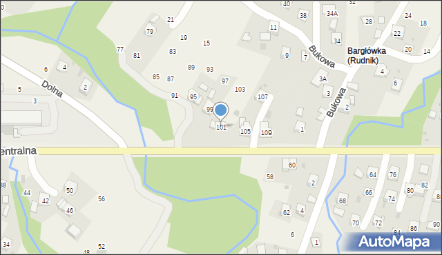 Rudnik, Centralna, 101, mapa Rudnik