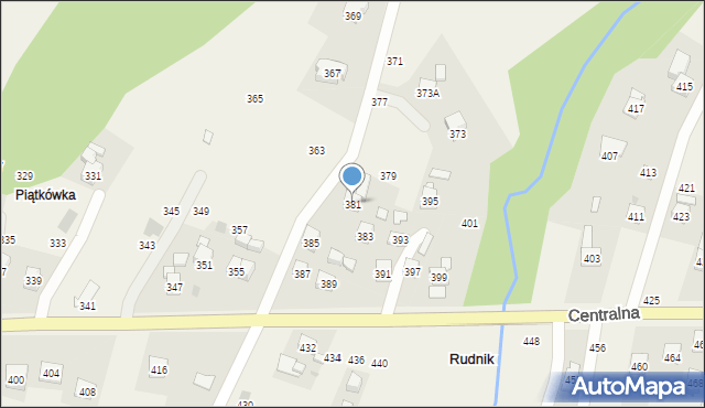 Rudnik, Centralna, 381, mapa Rudnik