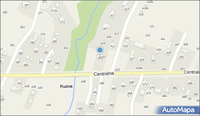 Rudnik, Centralna, 403, mapa Rudnik
