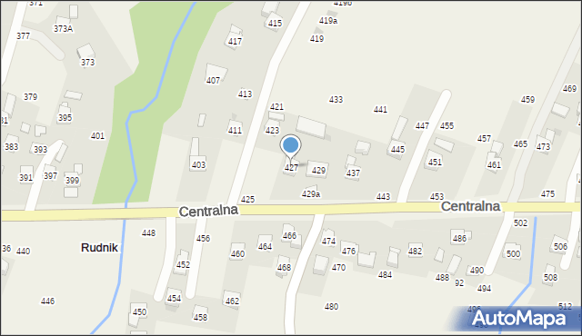 Rudnik, Centralna, 427, mapa Rudnik