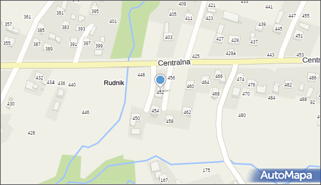 Rudnik, Centralna, 452, mapa Rudnik