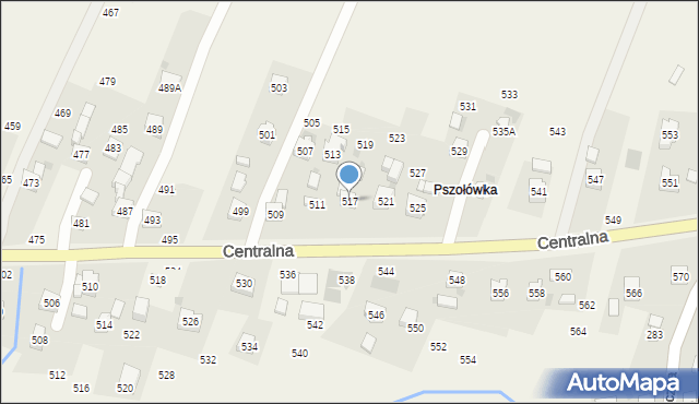 Rudnik, Centralna, 517, mapa Rudnik