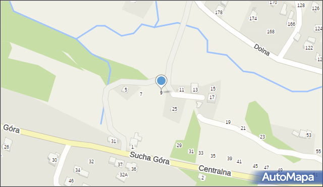 Rudnik, Centralna, 9, mapa Rudnik