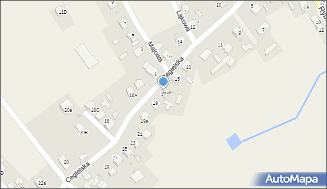 Rudy, Cegielska, 17, mapa Rudy