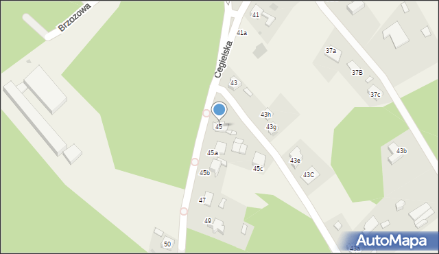 Rudy, Cegielska, 45, mapa Rudy